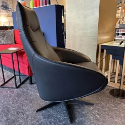Sitting Vision Relaxsessel|Relaxsessel Signa In Leder Runner Schwarz Mit 3-Motoren mit Akku Seperate Fußteil Rücken Und Kopf Verstellung