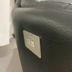 Bonaldo Relaxsessel|Relaxsessel Sydney Leder Select Schwarz Sternfuß Schwarz Sitz+Rücken Motorisch Verstellbar