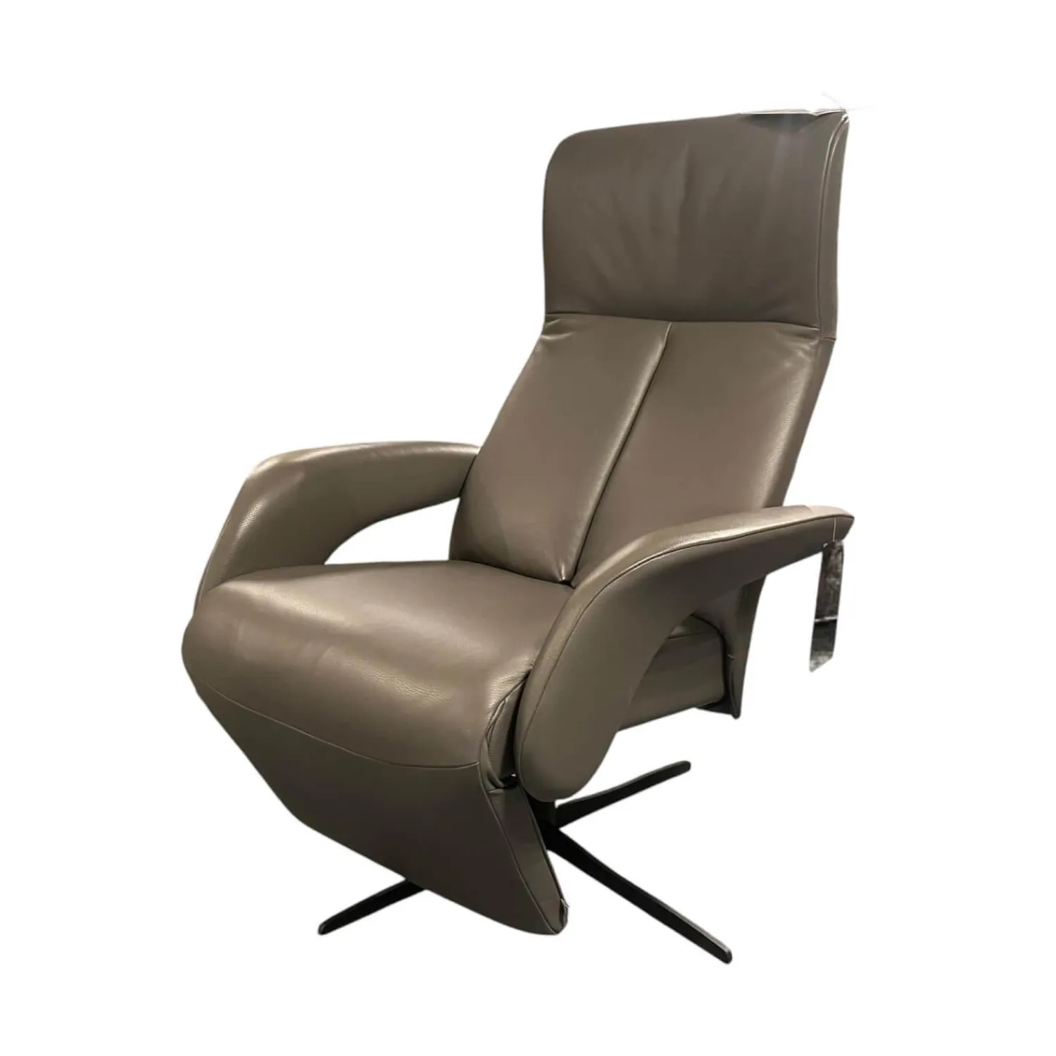 Jori Relaxsessel|Relaxsessel Symphony JR 3860 Multi Move Medi Leder Celia Smoke Grau Braun 4 Stern Fuß Gewellt Schwarz Lackiert