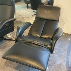 Jori Relaxsessel|Relaxsessel Symphony Leder Celia Nero 5-Sternfuß Aluminium mit manueller Verstellfunktion