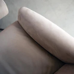 Jori Relaxsessel|Relaxsessel Time Out Nubukleder Cream Braun 4 Sternfuß Bronze Inklusive Hocker