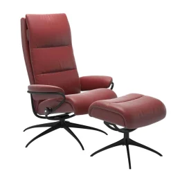 Stressless Relaxsessel|Relaxsessel Tokyo High Back Leder Cori Brick Red Rot Gestell Star Black Matt Inklusive Hocker