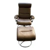 Stressless Relaxsessel|Relaxsessel Tokyo High Base Leder Paloma 88 Chestnut Braun Gestell Metall 40 Chrom Inklusive Hocker