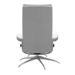 Stressless Relaxsessel|Relaxsessel Tokyo M Stoff Jasmin Light Gray Grau Base Star Aluminium Poliert Mit Hoher Rückenlehne Inklusive Hocker