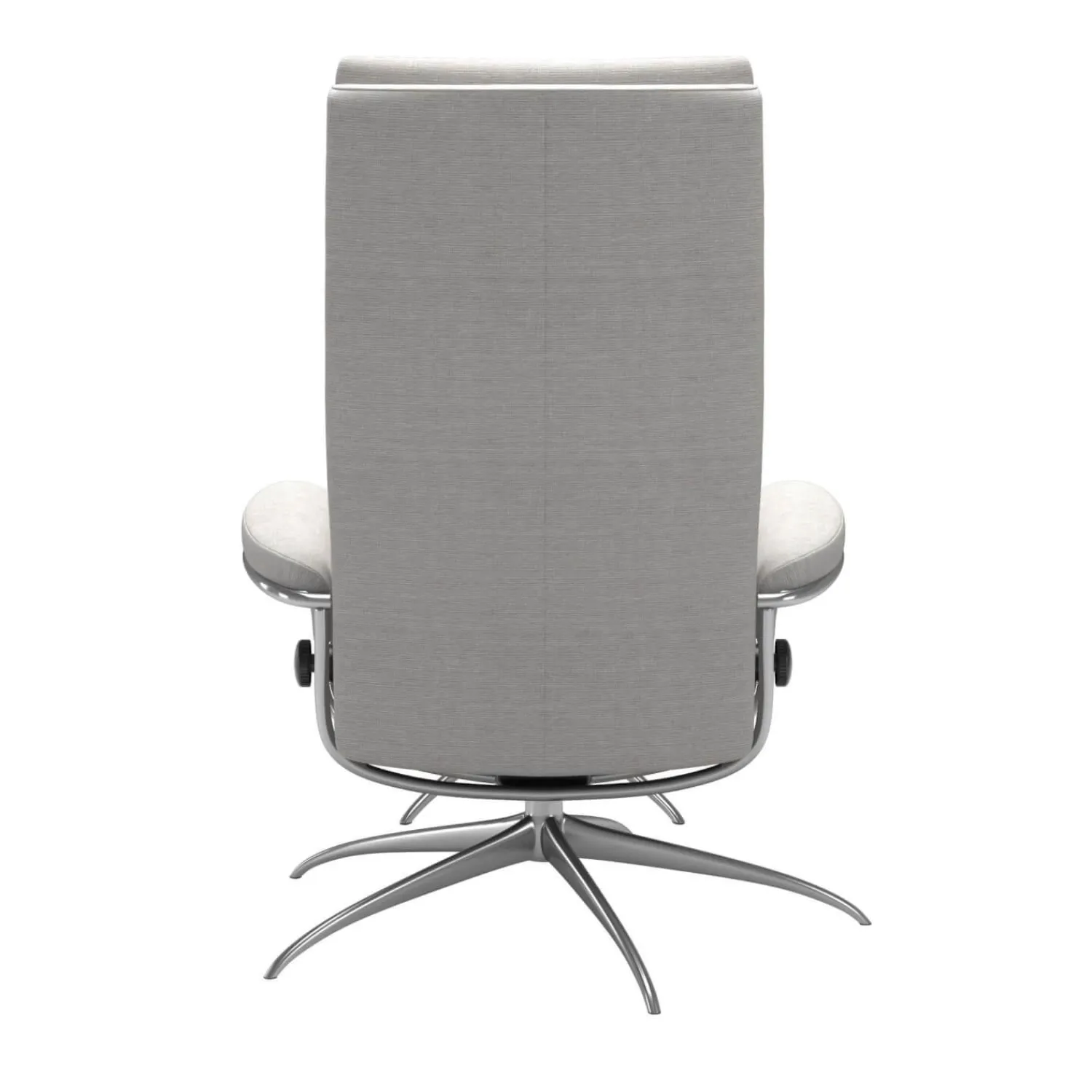 Stressless Relaxsessel|Relaxsessel Tokyo M Stoff Jasmin Light Gray Grau Base Star Aluminium Poliert Mit Hoher Rückenlehne Inklusive Hocker