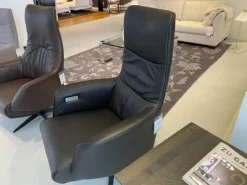 Sitting Vision Relaxsessel|Relaxsessel Twice Leder Semira Schwarz Kreuzfuß Edelstahl 86