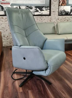 himolla Relaxsessel|Relaxsessel 26V 2911 EM Hannover Leder Soft Nappa Jade Blau 3-Motorig Herz-Waage