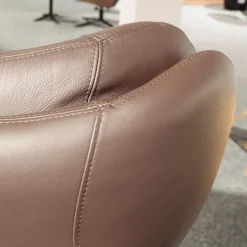 Puhlmann Relaxsessel|Relaxsessel Vegas Bezug Leder Dea 4040 Darkbrown Braun Sternfuss Schwarz Matt Mit 3 Motorischer Verstellung