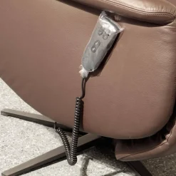 Puhlmann Relaxsessel|Relaxsessel Vegas Bezug Leder Dea 4040 Darkbrown Braun Sternfuss Schwarz Matt Mit 3 Motorischer Verstellung