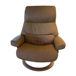 Stressless Relaxsessel|Relaxsessel View 1308010 Classic L Leder Paloma Taupe Grau Gestell Holz Eiche