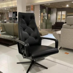 WK Wohnen Relaxsessel|Relaxsessel WK 682 Flori Leder 40 Royal 100 Gestell Schwarz Pulverbeschichtet