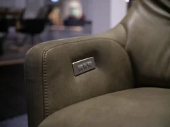 WK Wohnen Relaxsessel|Relaxsessel WK 683 Hailey Medium Bezug Leder Polo 1102 Grün Sternfuß Edelstahl