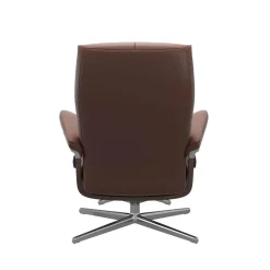 Stressless Relaxsessel|Relexsessel David M Cross Leder 094 Paloma Espresso 33 Dunkelbraun Gestell Walnuss 06 Füße Alu 40 Mit Hocker