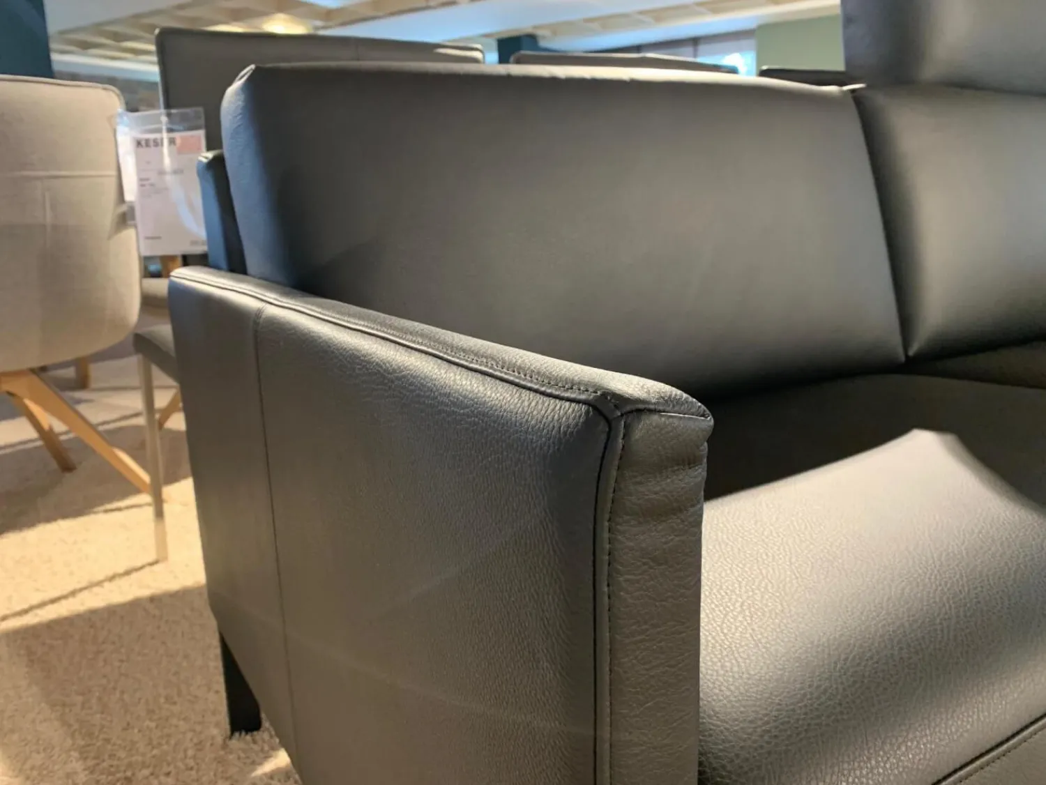 Rolf Benz 2-Sitzer-Sofas|Sofa Cara Leder 38.110 Schwarz Spange Stahl Schwarz