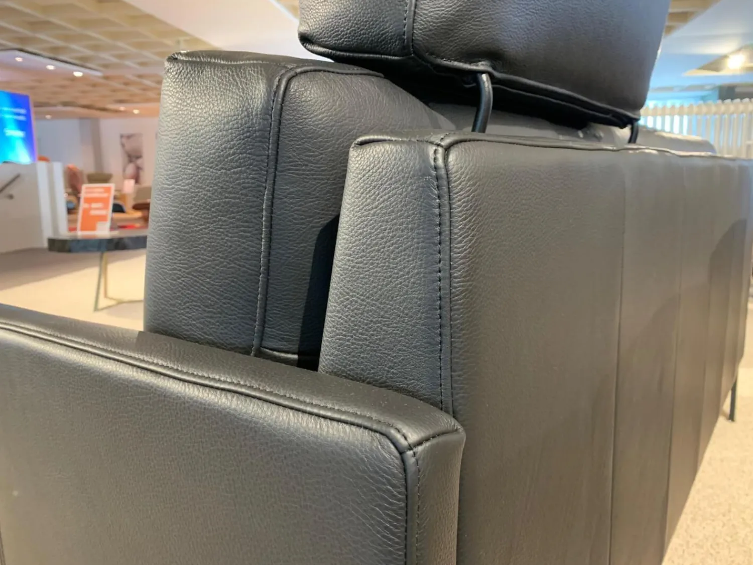 Rolf Benz 2-Sitzer-Sofas|Sofa Cara Leder 38.110 Schwarz Spange Stahl Schwarz