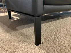 Rolf Benz 2-Sitzer-Sofas|Sofa Cara Leder 38.110 Schwarz Spange Stahl Schwarz