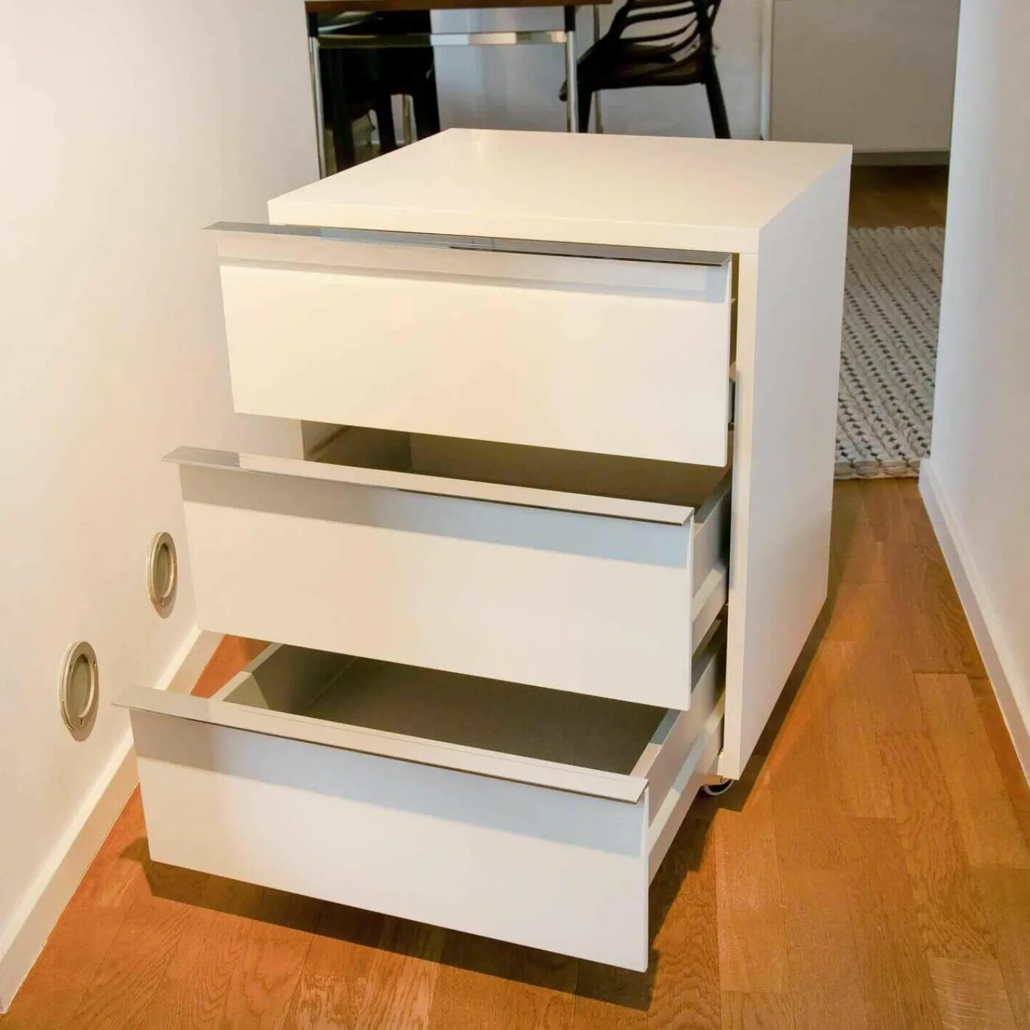 Piure Regale & Container|Rollcontainer Horizon Lack Weiß Matt mit 3 Laden