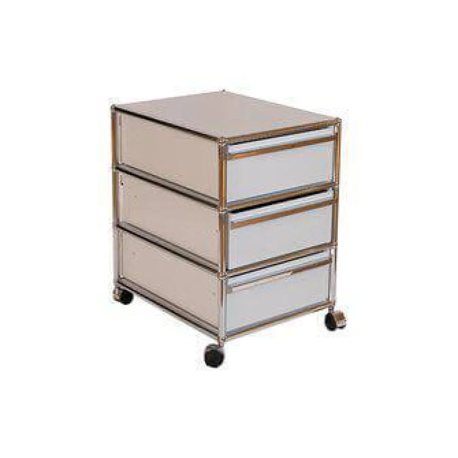 USM Haller Regale & Container|Rollcontainer Metall Lichtgrau Pulverbeschichtet Grau Weiß Lenkrollen Mit Weicher Lauffläche