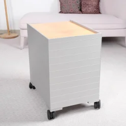 Vitra Regale & Container|Rollcontainer Spatio Aluminium Natur Abdeckplatte Und Front Furnier Eiche Hell