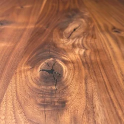 Janua Esstische|Runder Esstisch Basket BC07 Platte Nussbaum Amerikanisch Natur Geölt Gestell Tiefschwarz