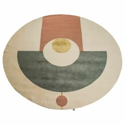 Linie Design Teppiche|Runder Teppich Eternal Orb 250x250 Beige Grün Orange