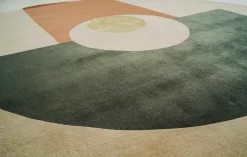 Linie Design Teppiche|Runder Teppich Eternal Orb 250x250 Beige Grün Orange