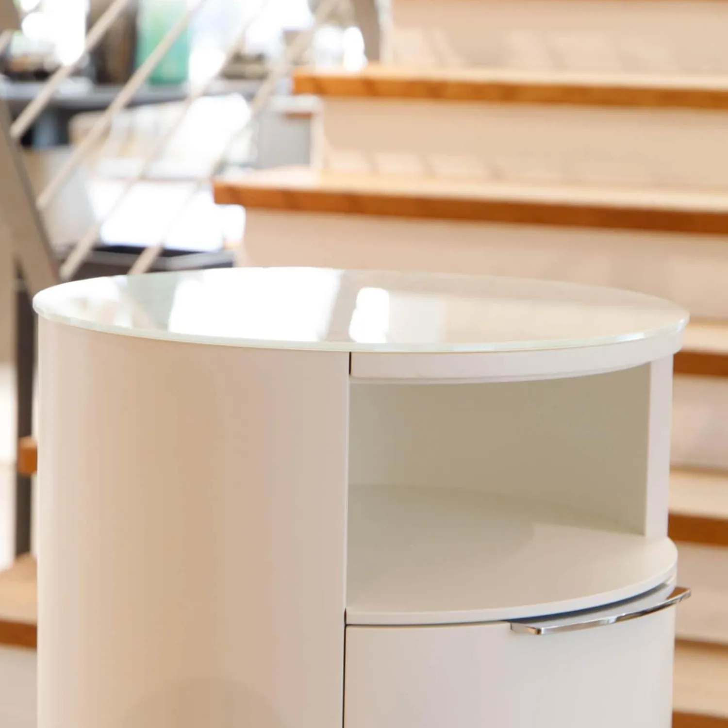 Schönbuch Kommoden & Sideboards|Rundkommode Conga .54 Snow White Weiß Matt Lackiert