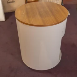 Schönbuch Kommoden & Sideboards|Rundkommode Conga Platte Nussbaum Furniert Korpus Basisfarbe Beige Grau Flachgriff 90 Chrom Glänzend Mit 5 Möbelrollen