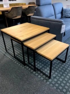 Henke Beistelltische|3-Satz-Tisch EC-LS Asteiche Massiv