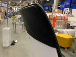 Walter Knoll Relaxsessel|Schalensessel FK Leder Schwarz Schale Weiß Gestell Aluminium Poliert