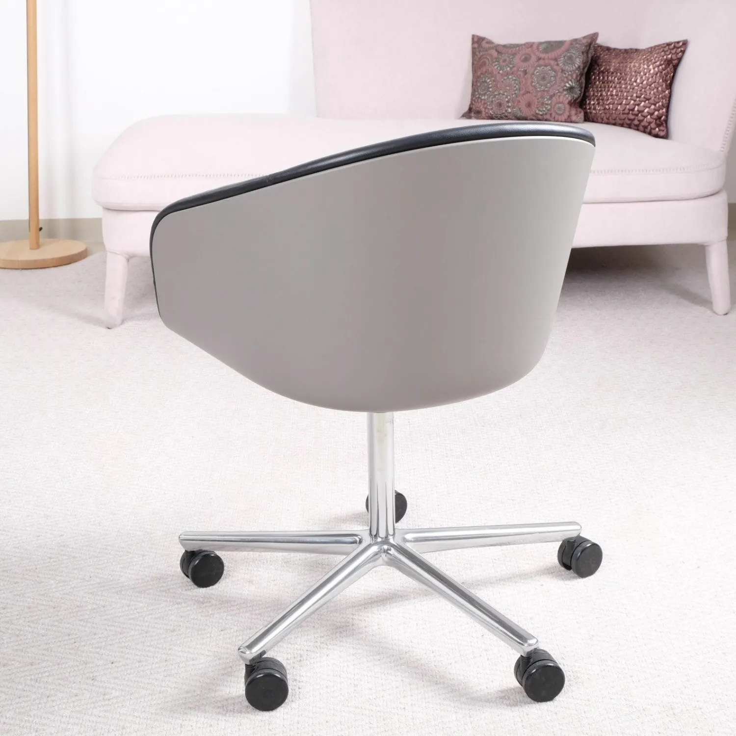 Walter Knoll Bürostühle|Einzelstühle|Schalensessel Kyo Leder Congress 251 Schwarz Außenschale Greige Matt