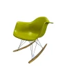 Vitra Einzelstühle|Schaukelstuhl Eames Plastic Armchair RAR Schale Polypropylen Senf Gelb Gestell Verchrom Kufe Ahorn Gelblich