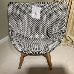 DEDON Loungemöbel|Schaukelstuhl Mbrace Stoff A 264 Cool Sage Grau Gestell Aluminium Füße Massivholz Teak Inklusive Beistelltisch