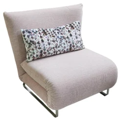 Signet Relaxsessel|Schlafsessel Josh Stoff Corris Rosa Kufe Edelstahl Geschliffen Ohne Kopfstütze