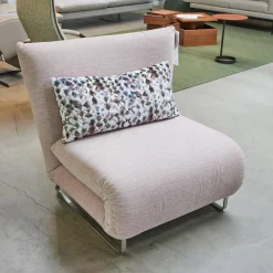 Signet Relaxsessel|Schlafsessel Josh Stoff Corris Rosa Kufe Edelstahl Geschliffen Ohne Kopfstütze