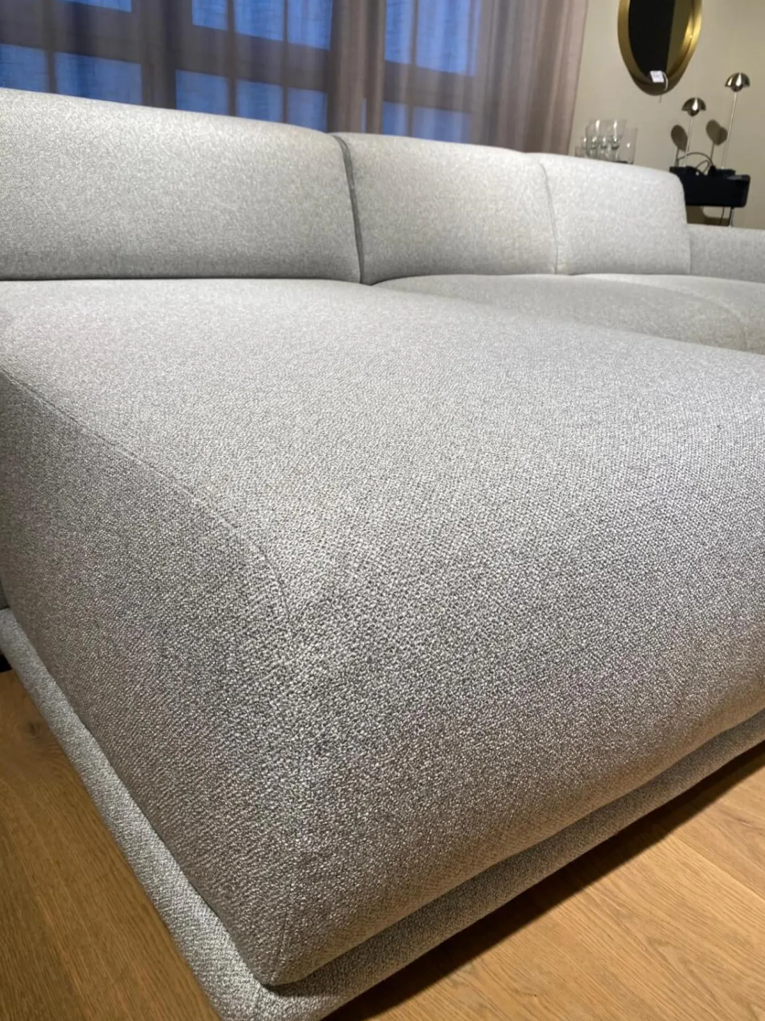 Christine Kröncke Schlafsofas|Schlafsofa Bente Stoff 092 Ecrue-Silber Grau mit Verstellfunktion