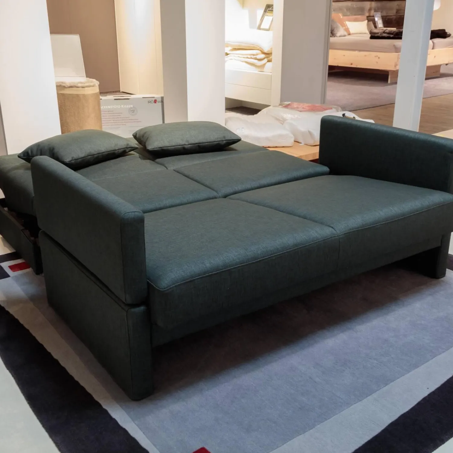 Brühl Schlafsofas|Schlafsofa Cara Stoff 2467 0035 Grau Armlehnen Abziehbar Fest Bezogen