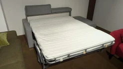 Restyl Schlafsofas|Schlafsofa Cleopatra Plus Stoff 2 6986 Grau Fuß Chrom Mit Verstellbarer Kopfstütze Und Aufklappbarem Hocker