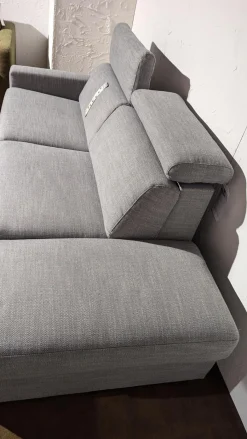 Restyl Schlafsofas|Schlafsofa Cleopatra Plus Stoff 2 6986 Grau Fuß Chrom Mit Verstellbarer Kopfstütze Und Aufklappbarem Hocker