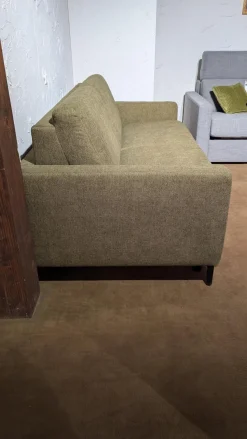 Restyl Schlafsofas|Schlafsofa Eve Stoff 2 6944 Grün Fuß Metall Schwarz Mit 2 Kissen Und Kaltschaummatratze