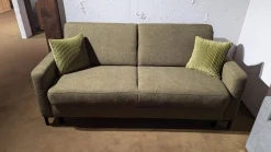 Restyl Schlafsofas|Schlafsofa Eve Stoff 2 6944 Grün Fuß Metall Schwarz Mit 2 Kissen Und Kaltschaummatratze