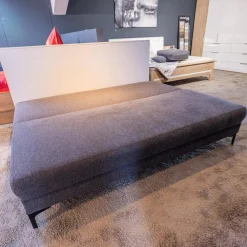 Nehl Schlafsofas|Schlafsofa Genua Bezug Stoff Alpha Anthrazit Fuß Metall Schwarz Matt Mit Dekokissen