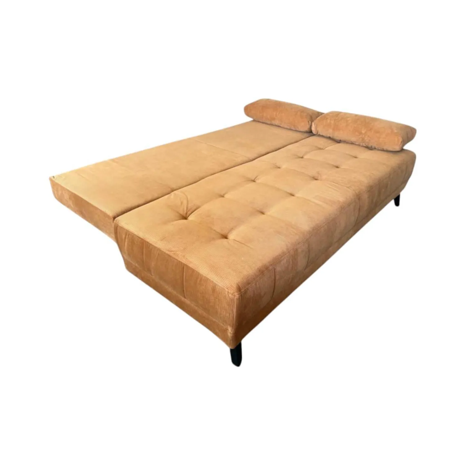 Eigene Herstellung Schlafsofas|Schlafsofa Liam Stoff Cord Kupfer Braun Rot Füße Metall Schwarz Inklusive Bettkasten Und Kissen