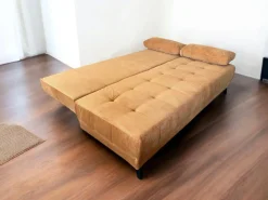 Eigene Herstellung Schlafsofas|Schlafsofa Liam Stoff Cord Kupfer Braun Rot Füße Metall Schwarz Inklusive Bettkasten Und Kissen