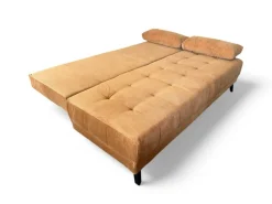 Eigene Herstellung Schlafsofas|Schlafsofa Liam Stoff Cord Kupfer Braun Rot Füße Metall Schwarz Inklusive Bettkasten Und Kissen