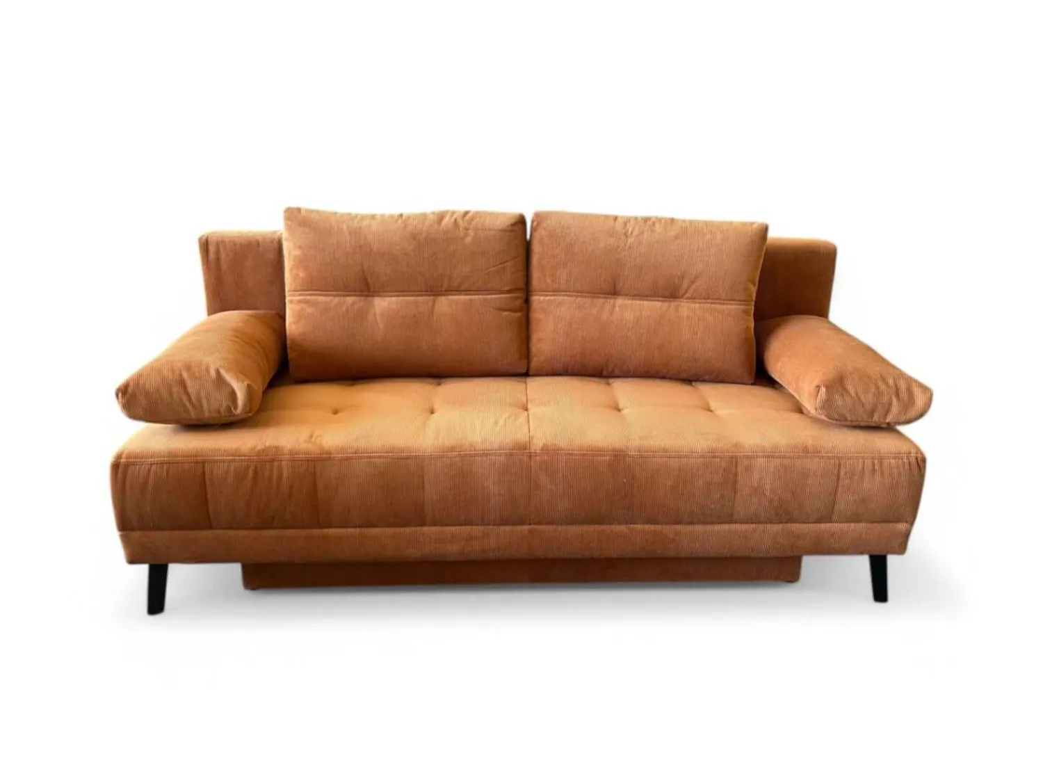 Eigene Herstellung Schlafsofas|Schlafsofa Liam Stoff Cord Kupfer Braun Rot Füße Metall Schwarz Inklusive Bettkasten Und Kissen