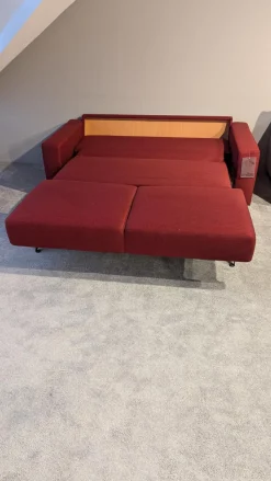 Restyl Schlafsofas|Schlafsofa Louna Stoff 2 6658 Rot Füße Chrom