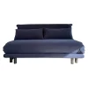 Ligne Roset Schlafsofas|Schlafsofa Multy Stoff Amalfi Dark Blue Blau Gestell Anthrazit Mit Polyäthermatratze Und 2 Großen Kissen