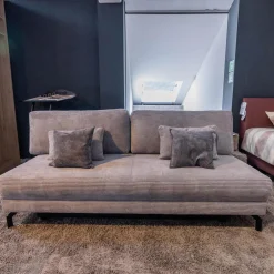 Global Schlafsofas|Schlafsofa Querschläfer Salema Bezug Stoff Baltimore Silber Grau Metallfuß Schwarz Mit Kissen