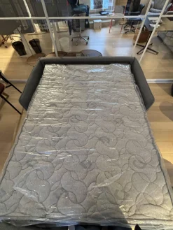 Dienne Schlafsofas|Schlafsofa Valentina 3000 Stoff Cezanne 802 Mittelgrau Grau Gestell Stahl Schwarz Mit 2 Kissen